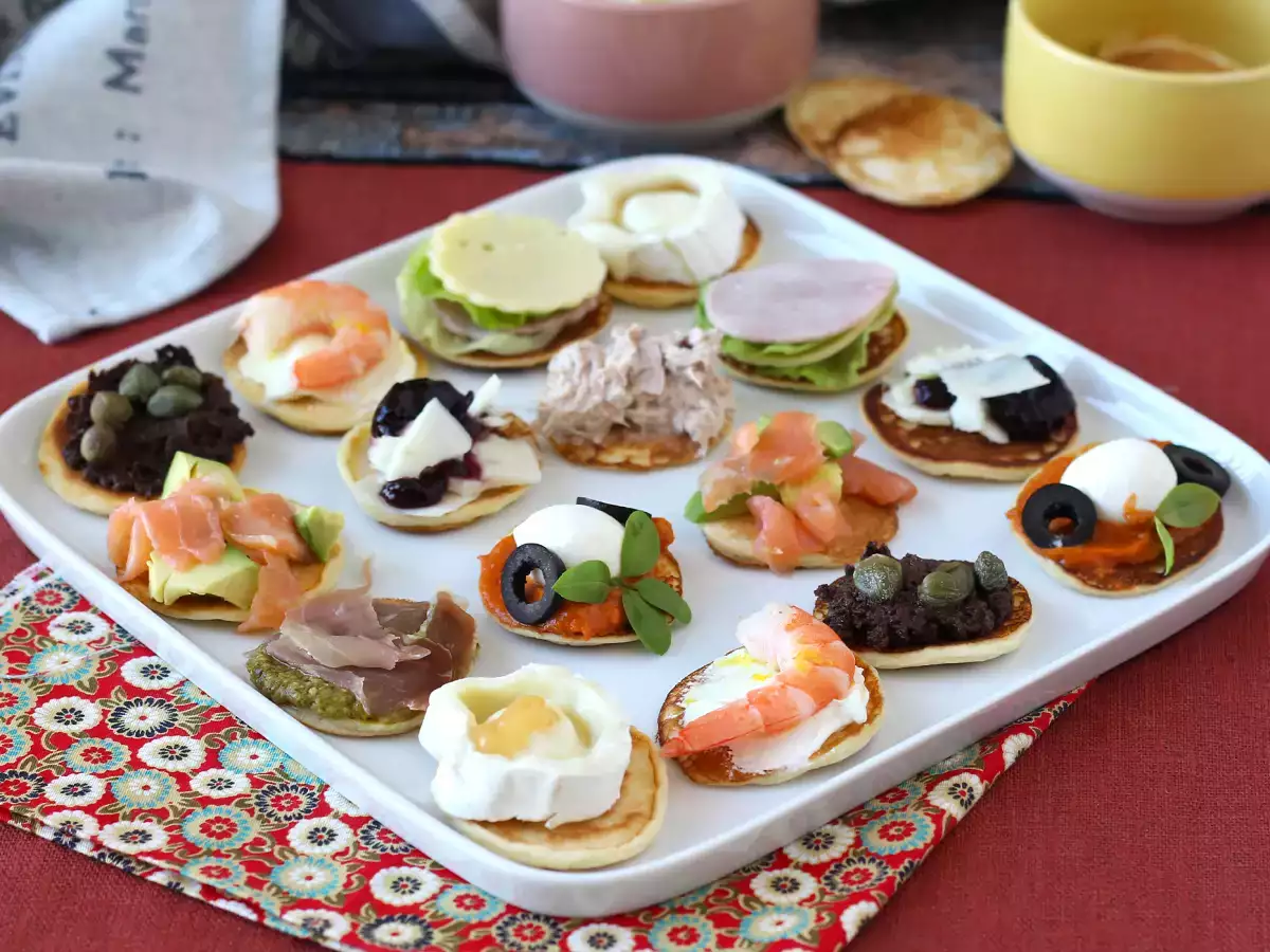 Recept Blini schotel met vullingen, het perfecte gevarieerde aperitief voor de feestdagen