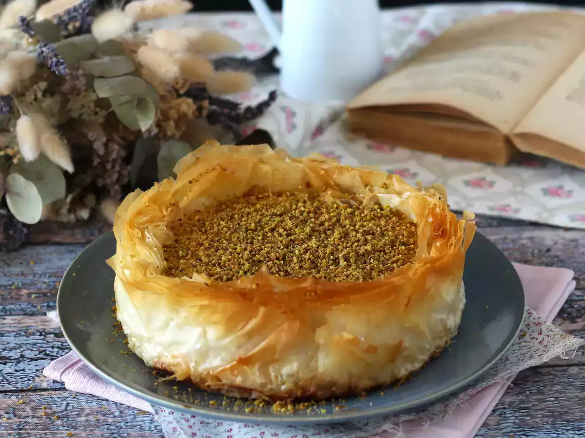 Recept Baklava-kaascake met pistache, knapperig en smeltend