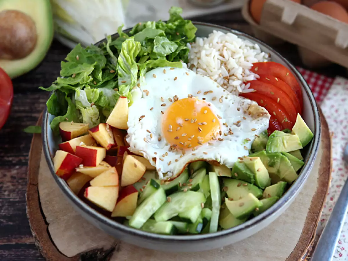 Recept Vegetarische buddha bowl - een prachtige uitgebalanceerde en kleurrijke salade!