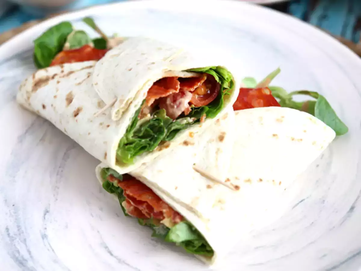 Recept Chorizo, avocado en tomaat sandwich wrap