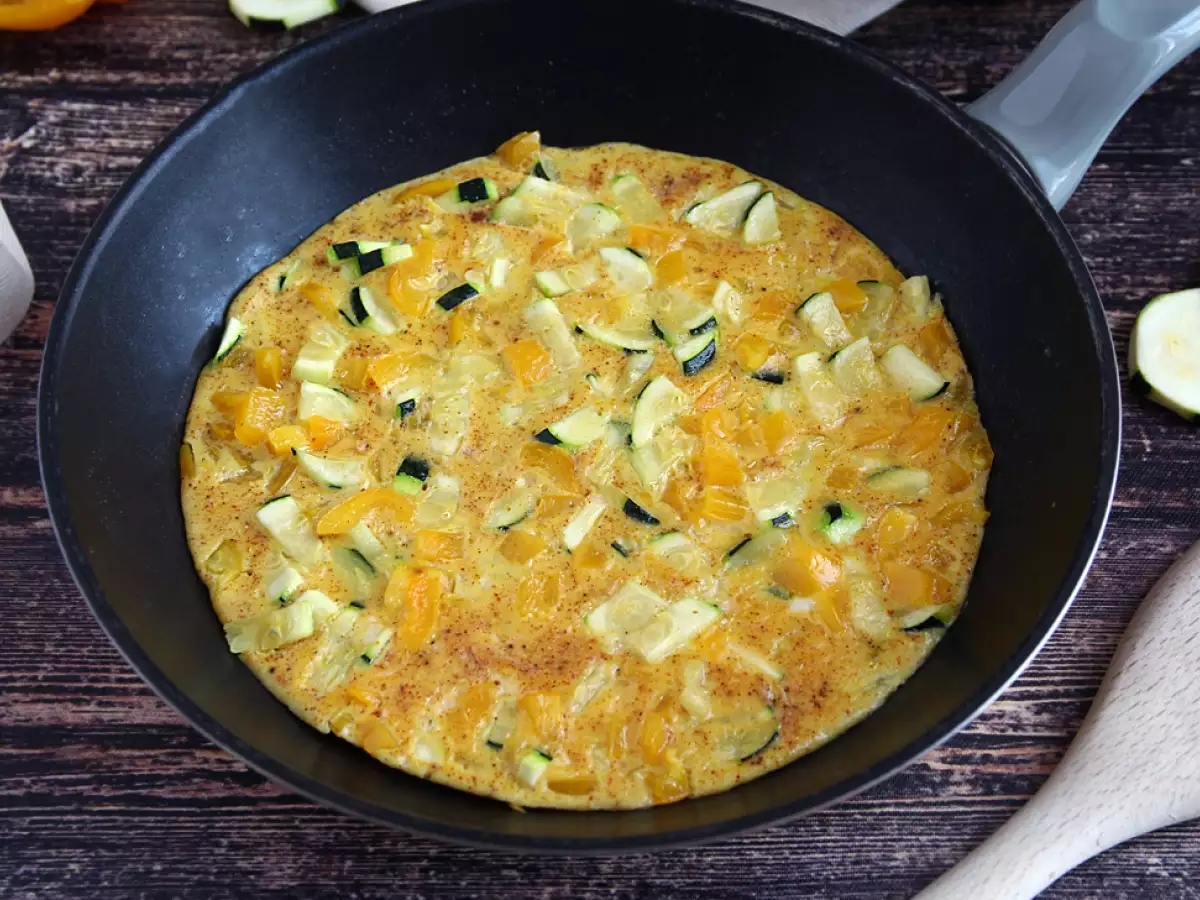 Recept Omelet met paprika en courgette