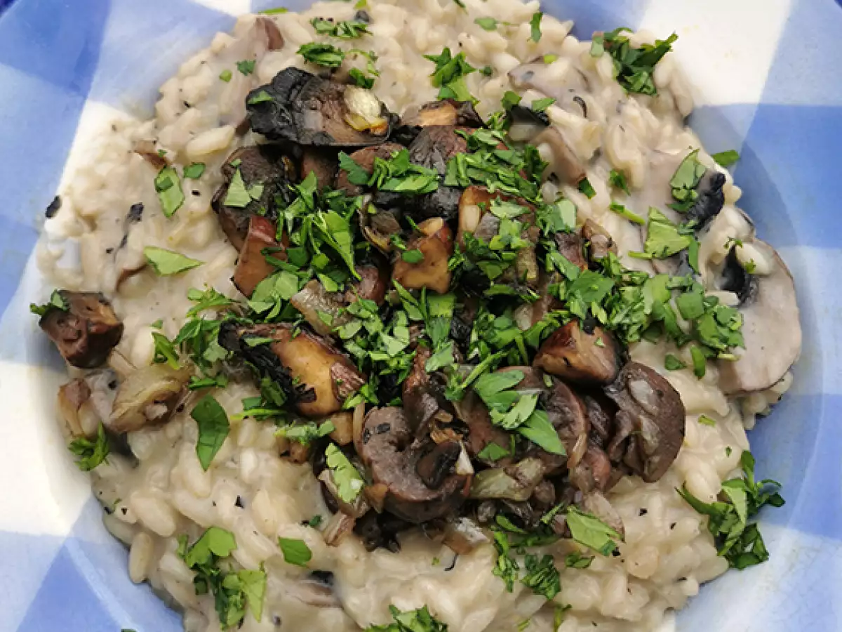 Recept Romige risotto met champignons
