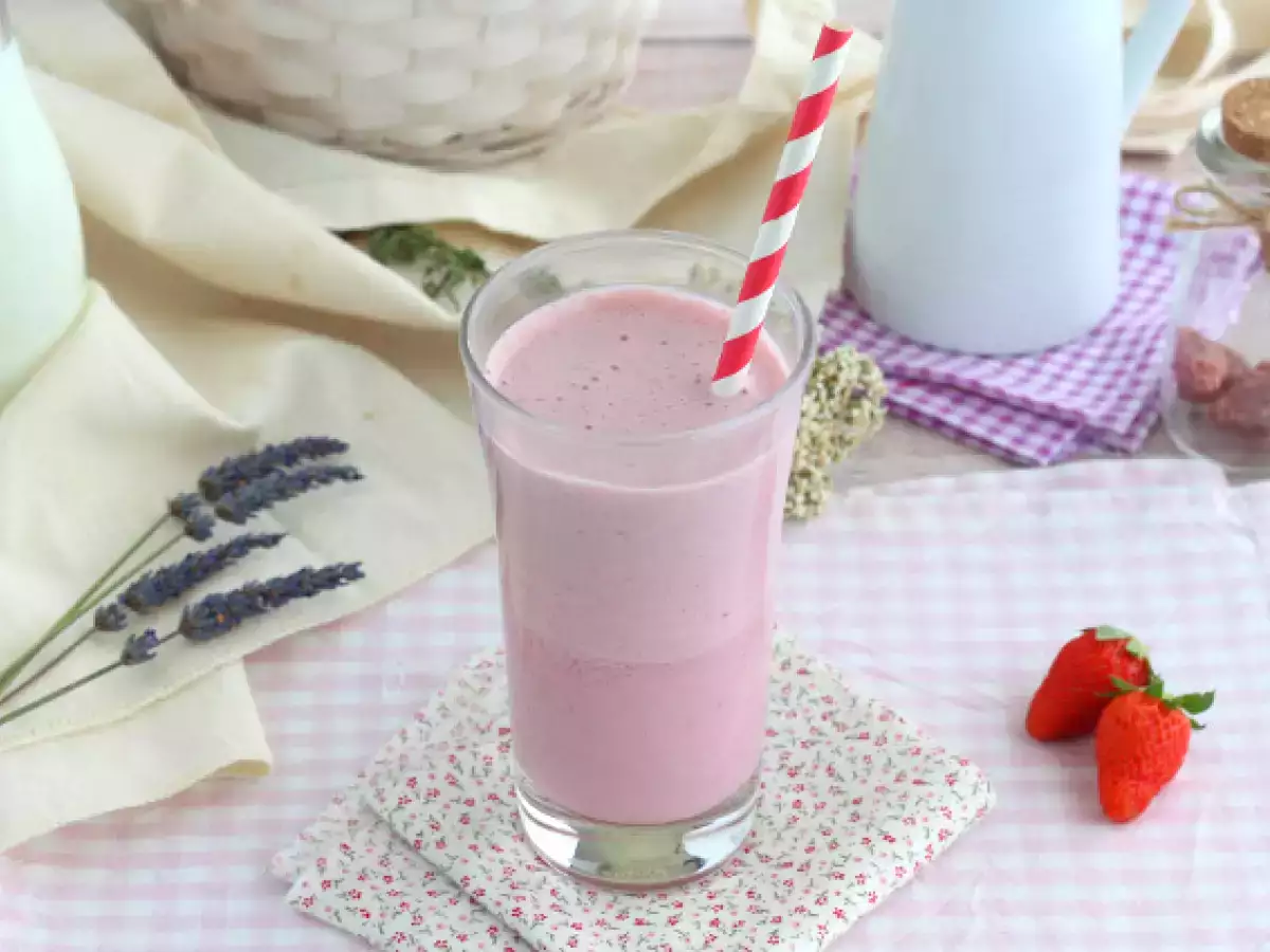 Recept Frambozen- en aardbeienmilkshake