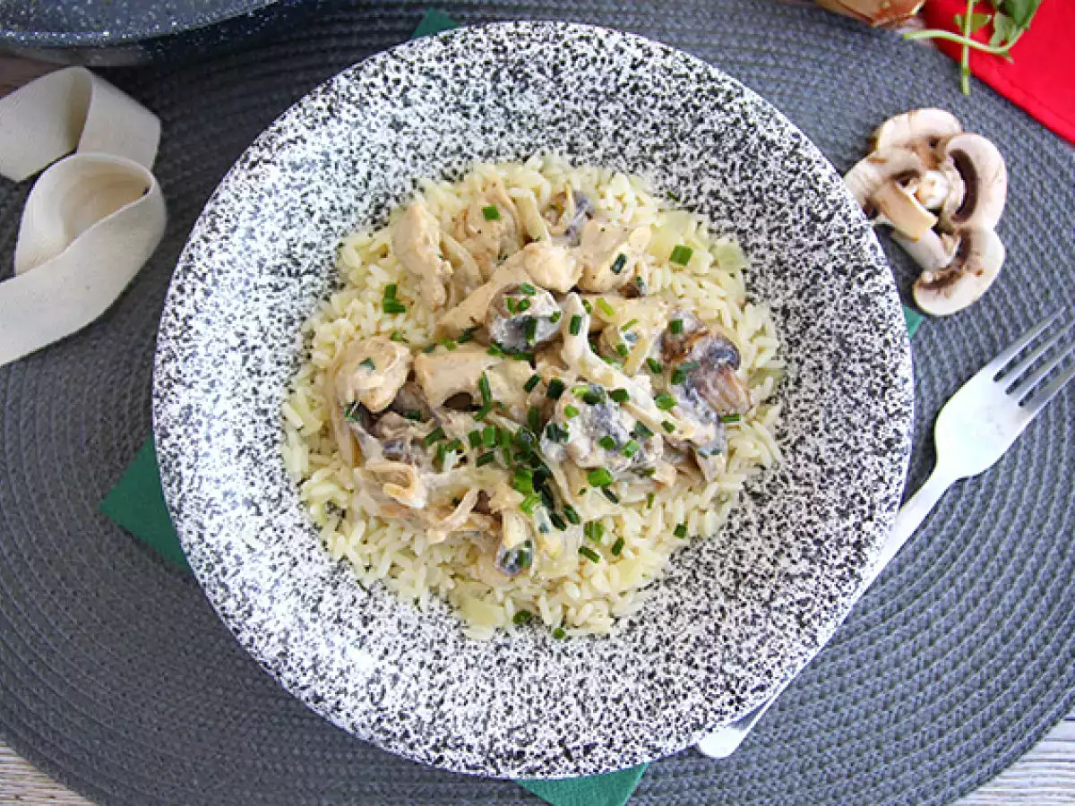Recept Romige kip met champignons