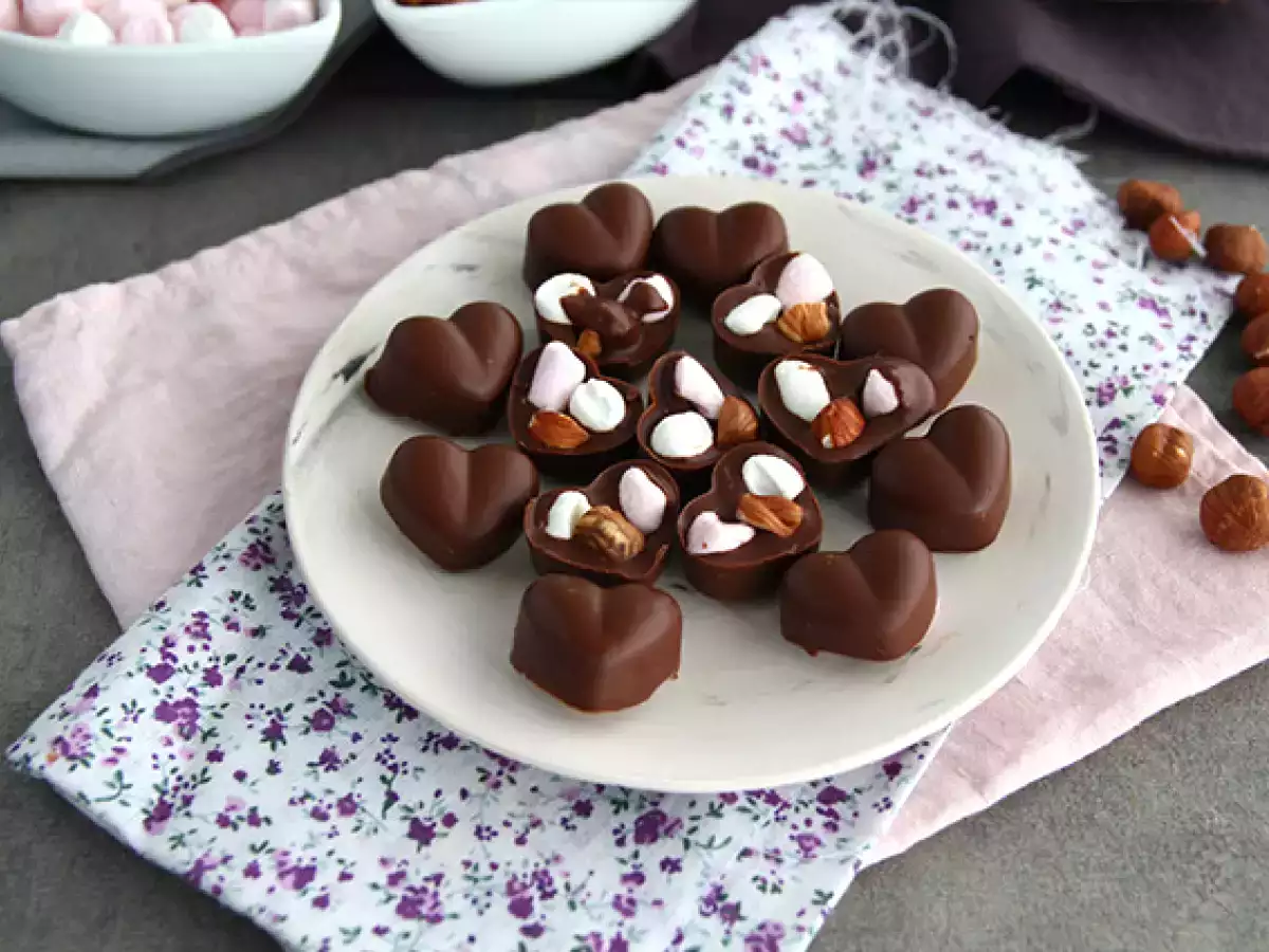 Recept Chocolade met marshmallows en hazelnoten