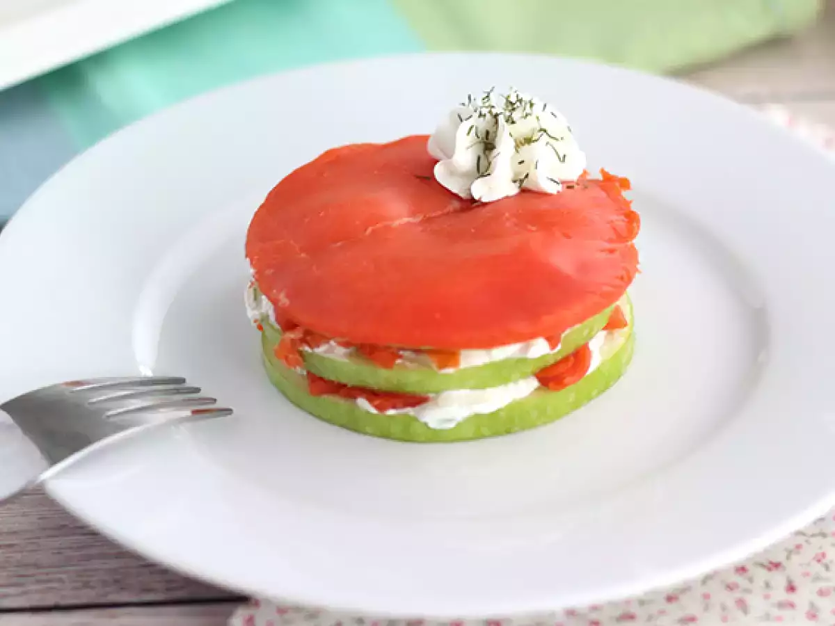 Recept Zalm mille-feuille met groene appel