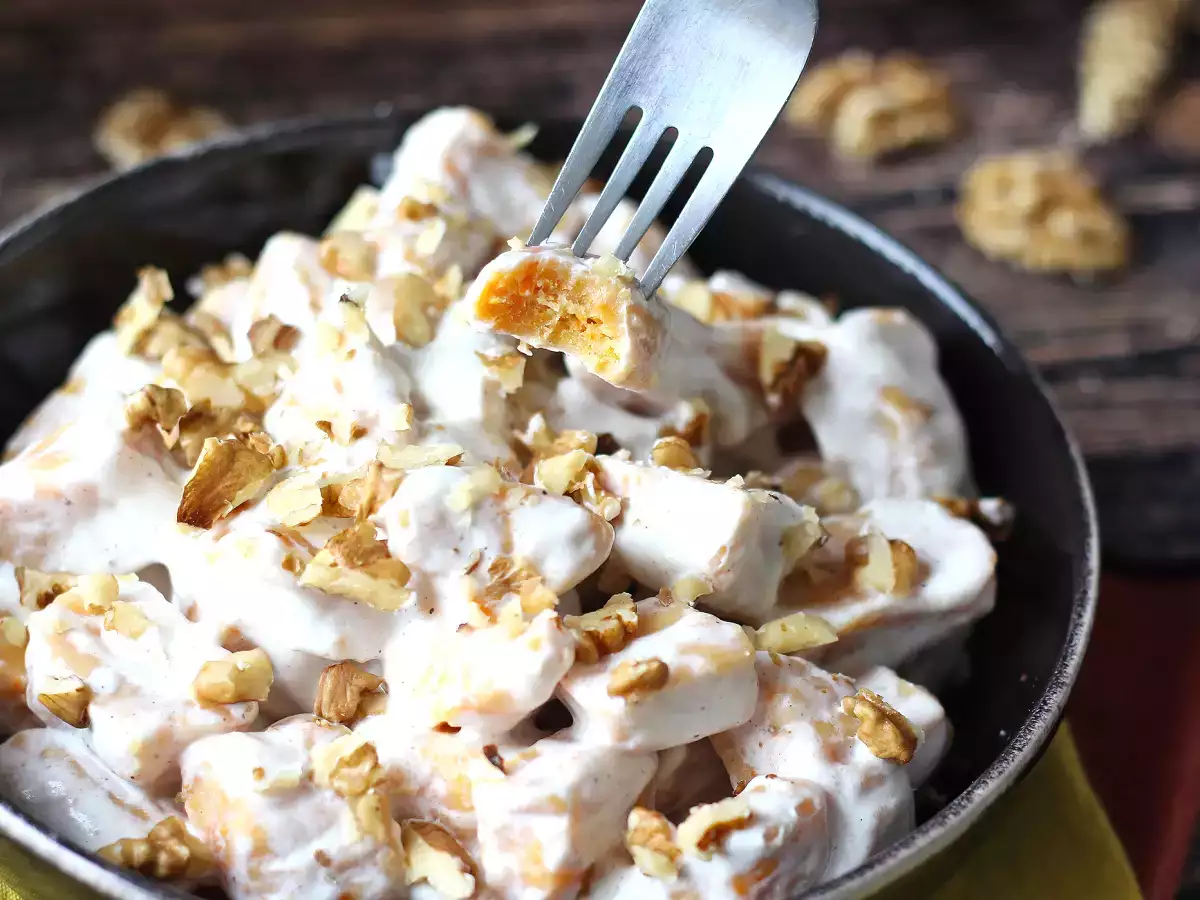 Recept Romige pompoengnocchi met philadelphia en krokante walnoten
