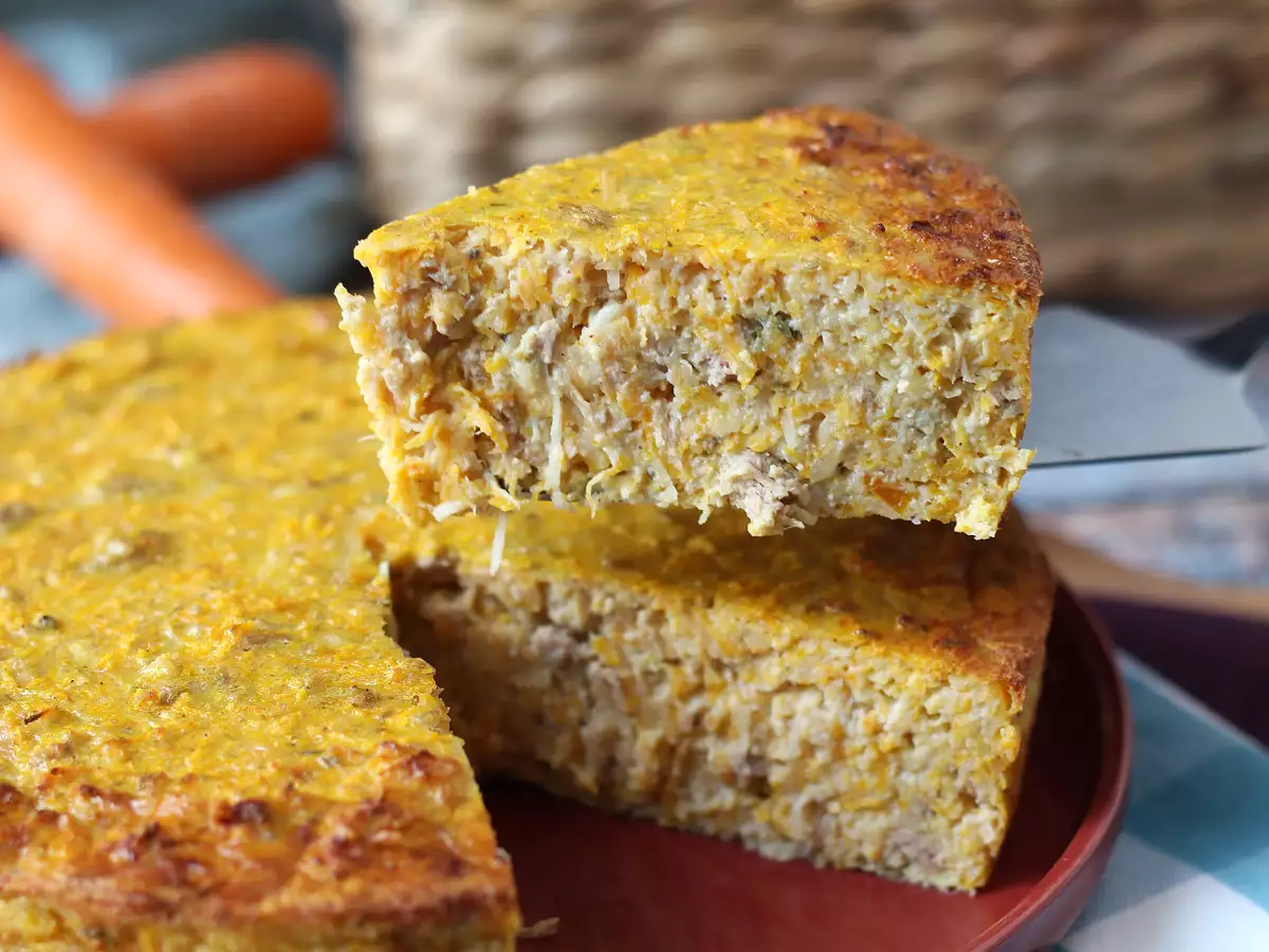 Recept Quiche zonder deeg met tonijn, wortelen en cottage cheese: eenvoudig en eiwitrijk