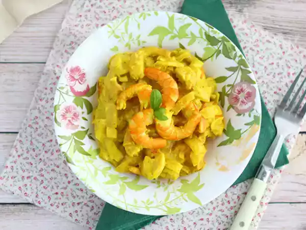 Recept Express garnalencurry met kokosmelk