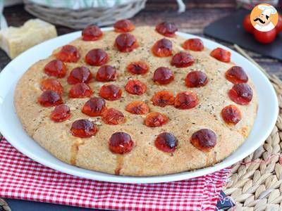 Recept Focaccia met kerstomaatjes