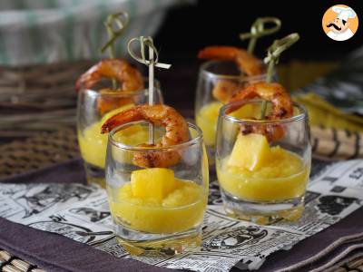 Recept Garnalen- en mangogrutjes voor een zoet en hartig aperitief