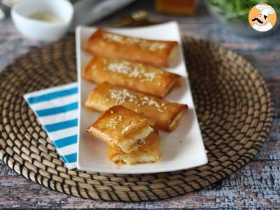 Recept Feta saganaki, het griekse recept voor chips met feta en honing