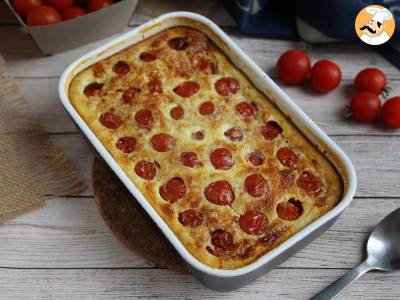 Recept Hartige clafoutis met kerstomaatjes en tonijn