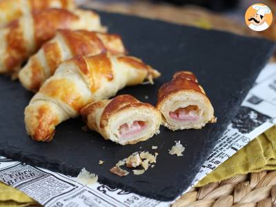 Recept Bladerdeegcroissants met béchamelsaus, ham en kaas