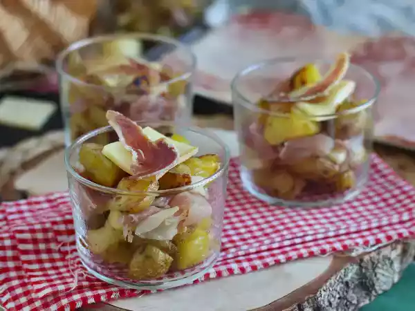Recept Verrines van raclette (zonder gourmetstel): om zelfs als aperitief van te genieten