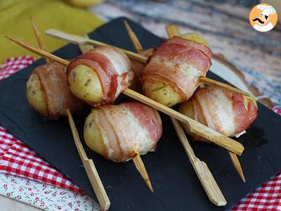 Recept Aperitiefspiesjes van aardappelen en gerookt spek