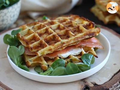 Recept Aardappelwafels - wafelsandwich met gerookte zalm en fromage frais