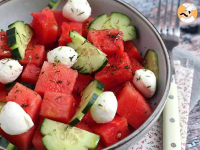 Recept Salade van watermeloen en komkommer