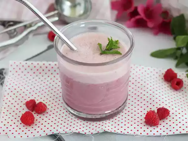 Recept Veganistische frambozen- en muntmilkshake