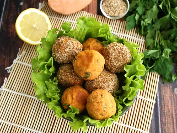 Recept Falafels van zoete aardappel
