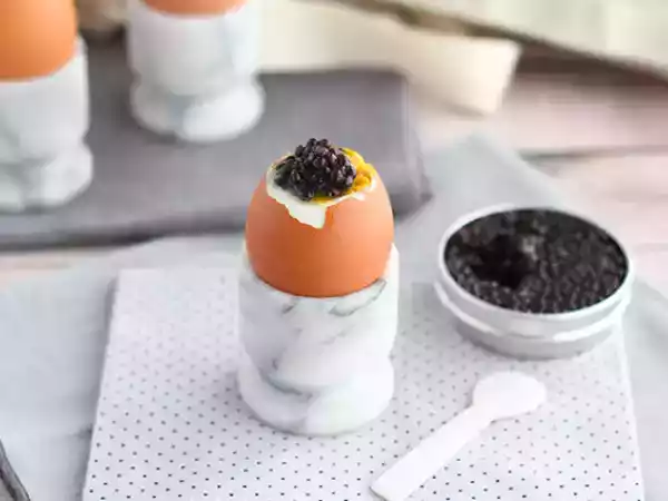 Recept Zachtgekookte eieren met kaviaar