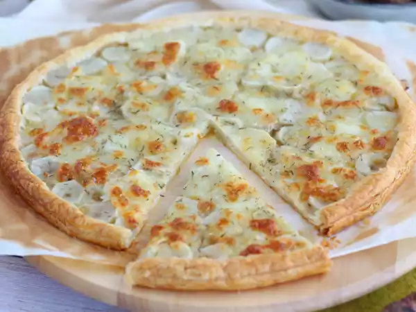 Recept Bladerdeegtaart met aardperen