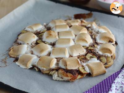 Recept Pizza met zoete banaan en chocolade