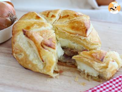 Recept Camembert met ham en uien in bladerdeeg