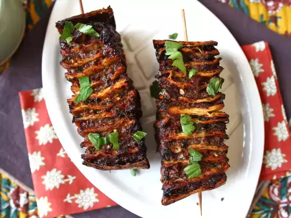 Recept Spiesjes van lavas kebab met tortilla's, gemakkelijk te bakken in de airfryer!