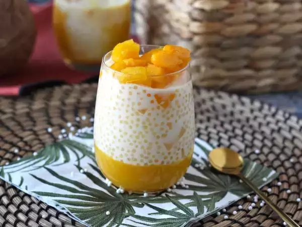 Recept Mango sago, het aziatische dessert met tapioca en mango dat verovert door zijn eenvoud.