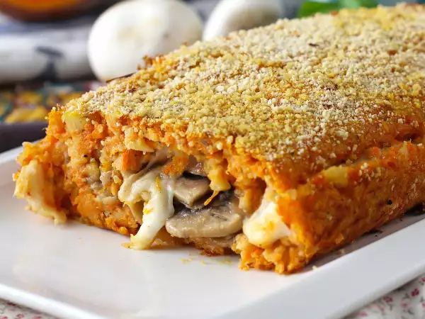 Recept Pompoengehaktbrood met champignons en smeuïge scamorza: een lekker en eenvoudig ovengerecht