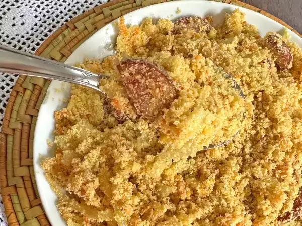 Recept Gouden peperoni farofa met ei en wortel