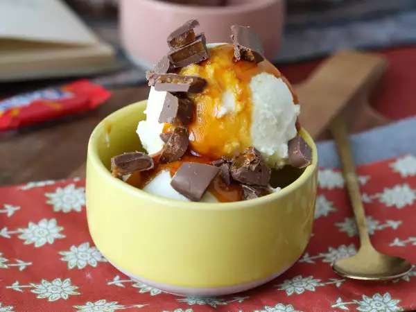 Recept Zelfgemaakte mcflurry met karamel en daim, gemaakt met de ninja creami