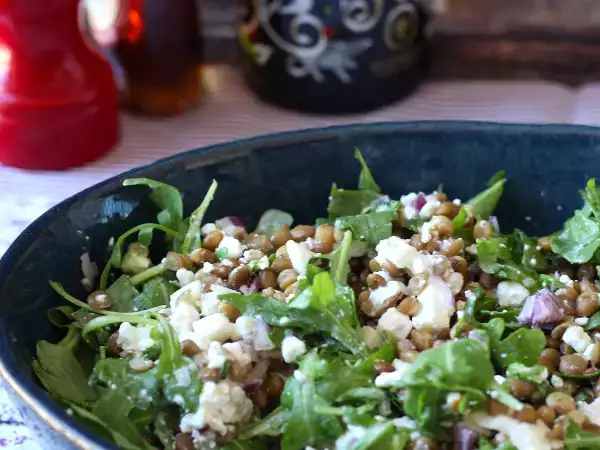 Recept Eiwitrijke linzensalade met cottage cheese: snel en eenvoudig
