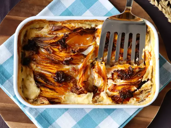 Recept Gratin van flespompoen uit de air fryer in dauphinois-stijl
