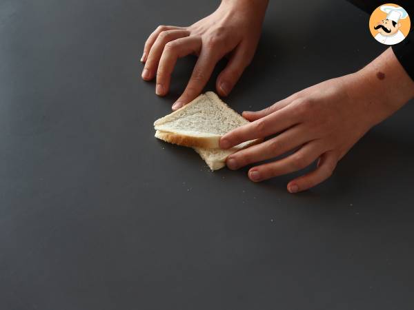 Knoflookbrood ster stijl met sandwich brood - Voorbereiding stap 3