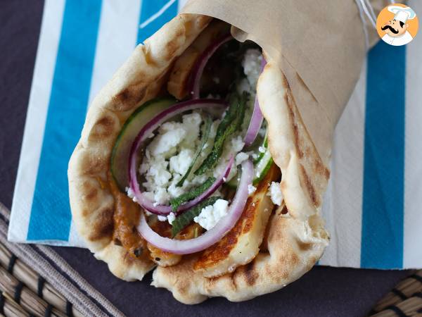 Gyros met halloumi, een vegetarische versie van het Griekse broodje! - Voorbereiding stap 10