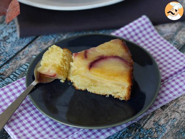 Perzik upside-down cake, vochtig, smeltend en gekarameliseerd - Voorbereiding stap 7