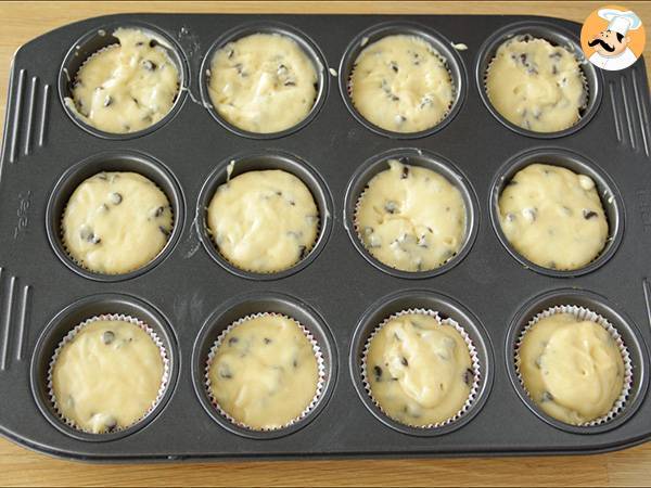 Muffins met chocoladestukjes, het Amerikaanse recept - Voorbereiding stap 3