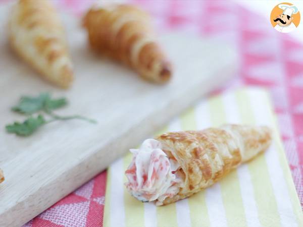 Bladerdeeghoorntjes met zalm en bieslook - Voorbereiding stap 7