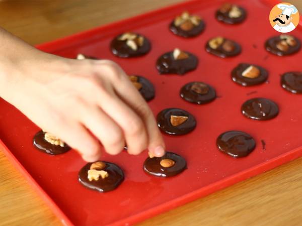 Mendiants, chocolade met gedroogd fruit - Voorbereiding stap 2