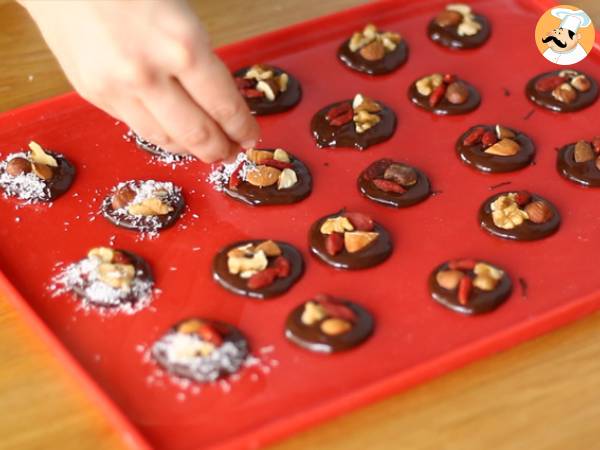 Mendiants, chocolade met gedroogd fruit - Voorbereiding stap 3