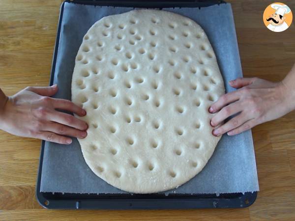 Focaccia, Italiaans brood met rozemarijn - Voorbereiding stap 4