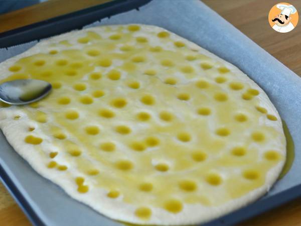 Focaccia, Italiaans brood met rozemarijn - Voorbereiding stap 5