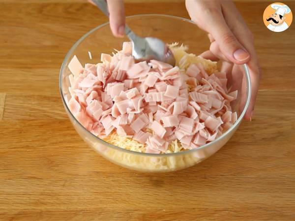 Kroketten van coquillettes met ham en kaas - Voorbereiding stap 1