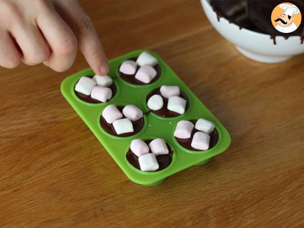 Lollies voor warme chocolade: pure chocolade + marshmallow - Voorbereiding stap 2