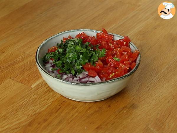 Pico de gallo en zelfgemaakte tortillachips - Voorbereiding stap 1