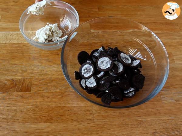 Oreo taart met slechts 3 ingrediënten, klaar in 6 minuten in de magnetron! - Voorbereiding stap 1