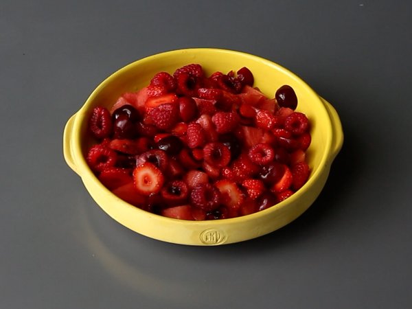 Salade van rood fruit: aardbei, framboos, kers en watermeloen, perfect voor de zomer! - Voorbereiding stap 4