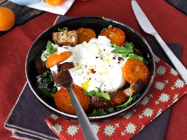 Salade van geroosterde abrikozen, rucola en burrata - Voorbereiding stap 5